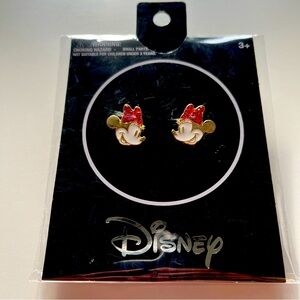 Aldi Disney Mickey and Friends. Minnie Gold tone post back earrings